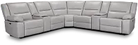 Peyton Light Gray Lthr/vinyl Large Dual Power Reclining Two-arm Sectional