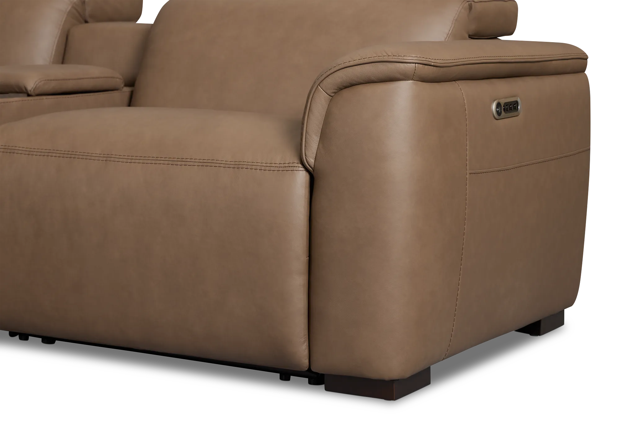 Flexsteel Brodie Dark Brown Lthr/vinyl Medium Dual Power 2-arm Reclining Sectional