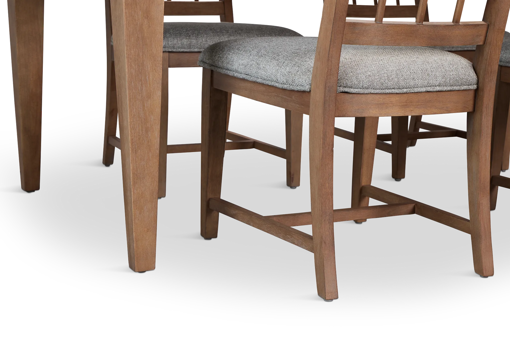 Provo Mid Tone Rect Table & 4 Gray Upholstered Chairs