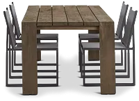 Linear 82" Teak Table & 4 Sling Side Chairs