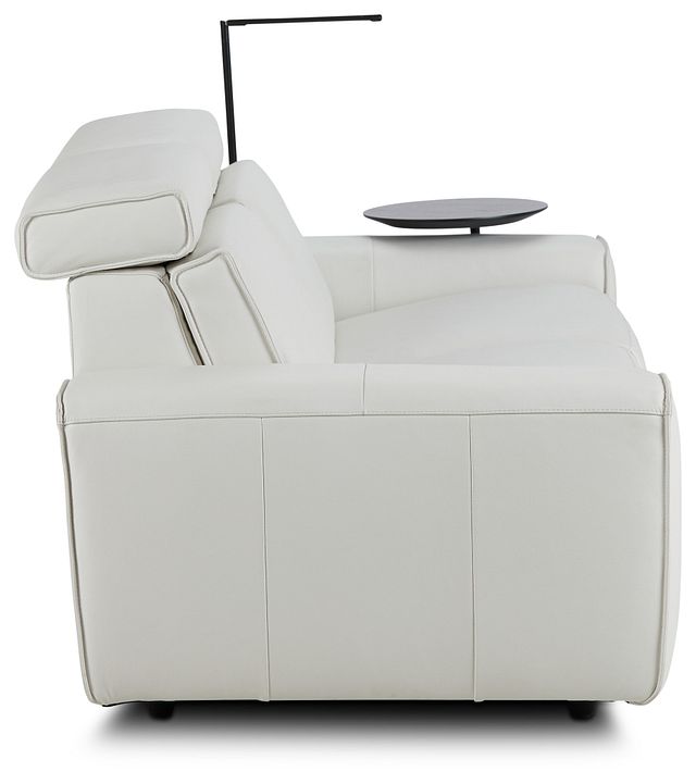 Carmelo White Leather Power Reclining Sofa With Right Table (5)