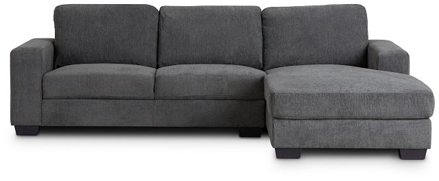 Estelle Dark Gray Fabric Right Chaise Sectional