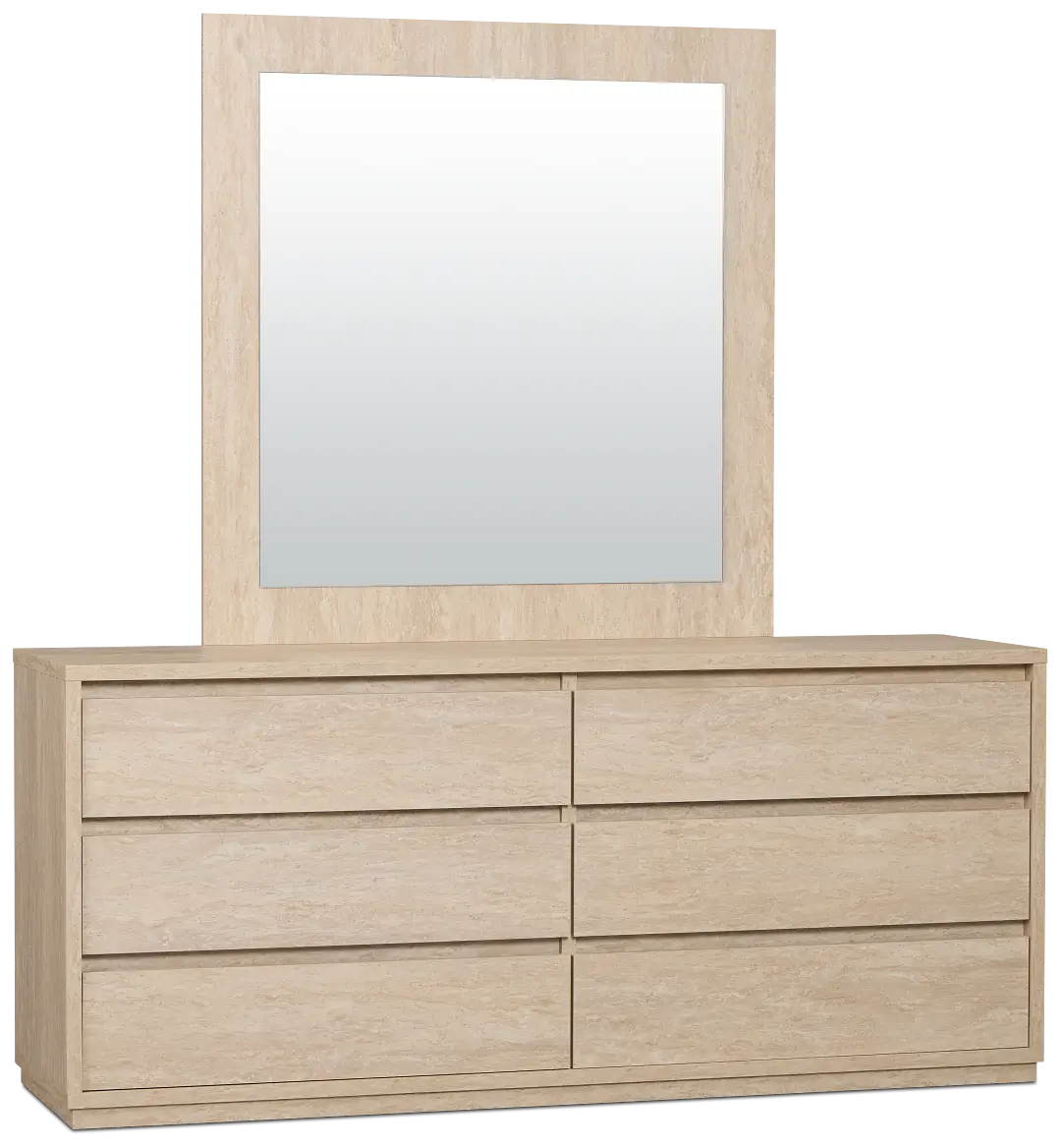 Malta Light Gray Dresser & Mirror Malta Light Gray Dresser & Mirror