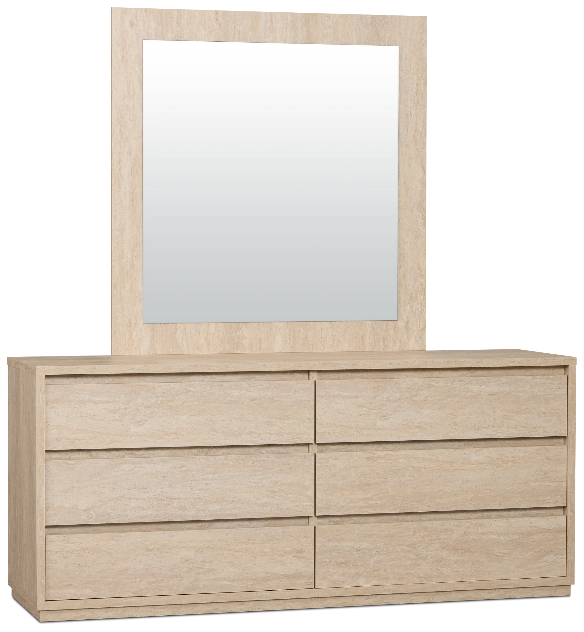 Malta Light Gray Dresser & Mirror