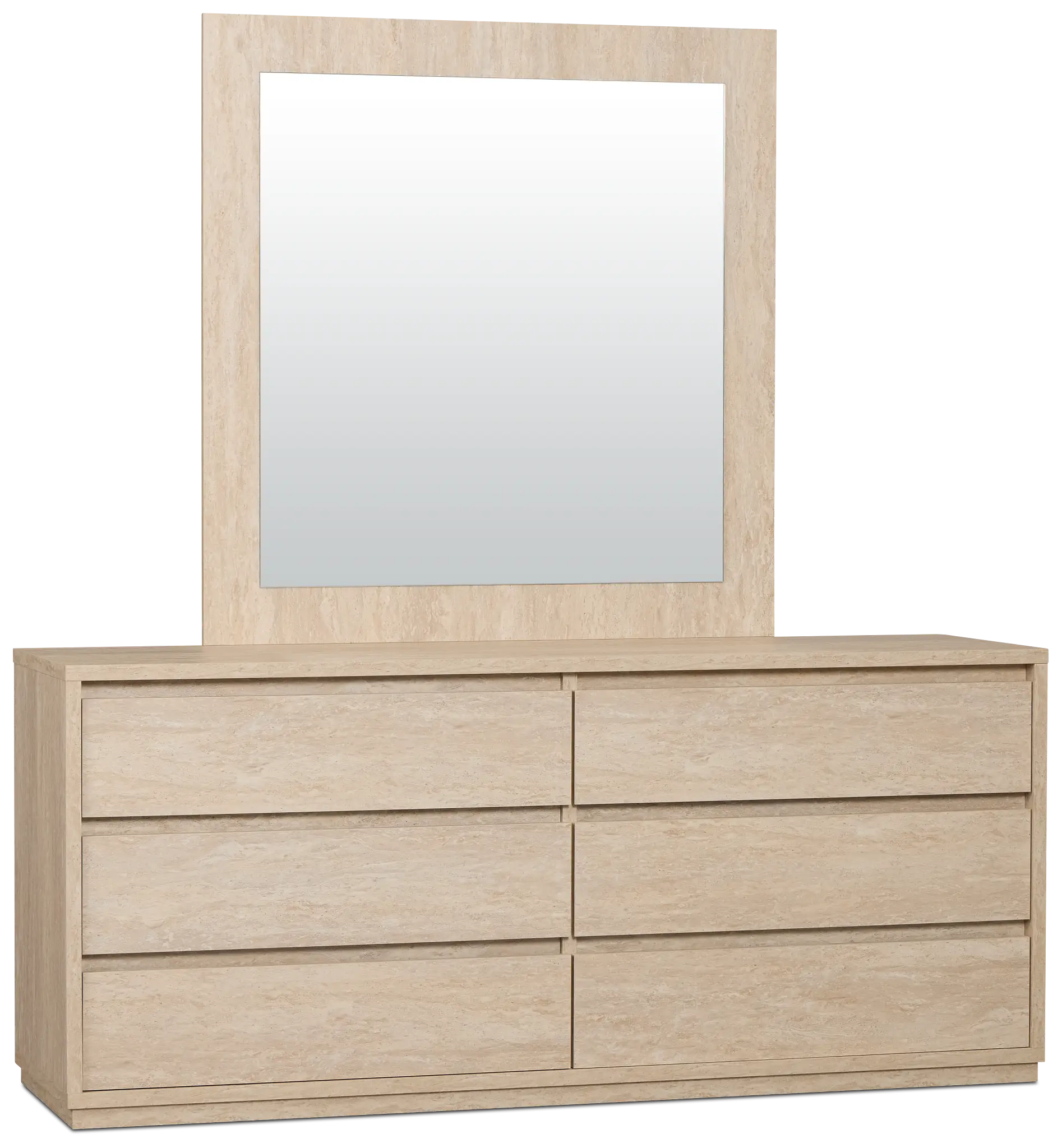 Malta Light Gray Dresser & Mirror Malta Light Gray Dresser & Mirror