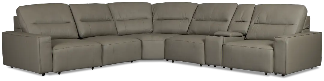 Rudy Gray Lthr/vinyl Medium Tri Power 2 Arm Extension Chaise Sectional Rudy Gray Lthr/vinyl Medium Tri Power 2 Arm Extension Chaise Sectional