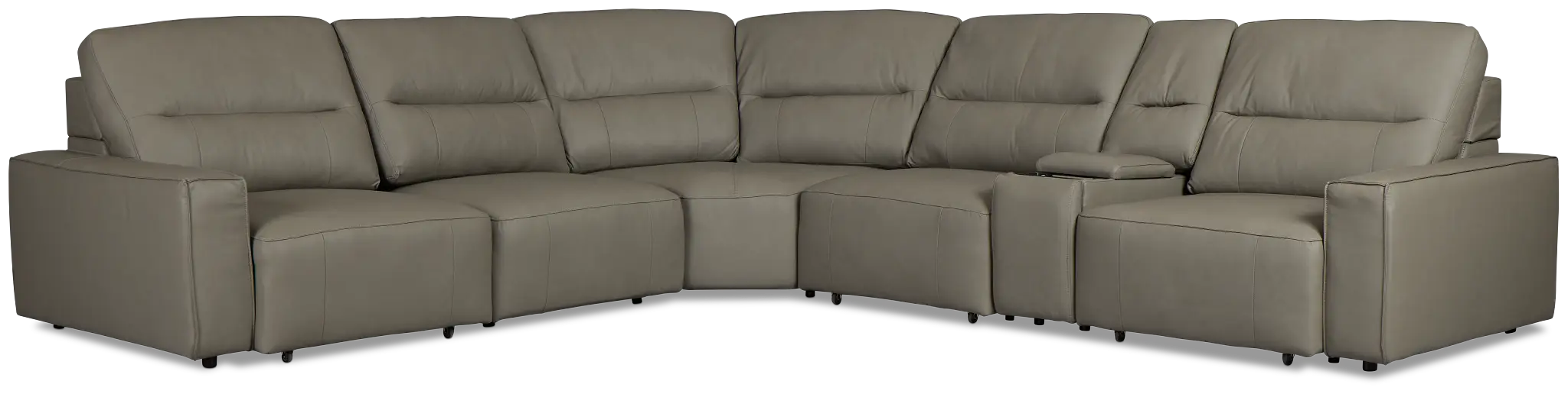 Rudy Gray Lthr/vinyl Medium Tri Power 2 Arm Extension Chaise Sectional Rudy Gray Lthr/vinyl Medium Tri Power 2 Arm Extension Chaise Sectional