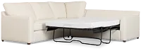 Tate Light Beige Fabric Medium Right Chaise Memory Foam Sleeper Sectional