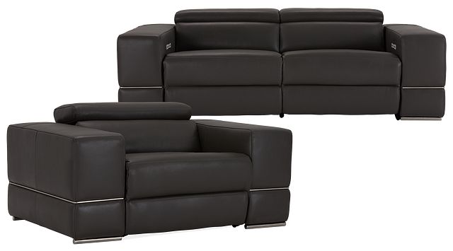 Dante Gray Leather Power Reclining Living Room