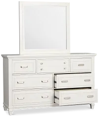 Cape Cod Ivory Dresser & Mirror