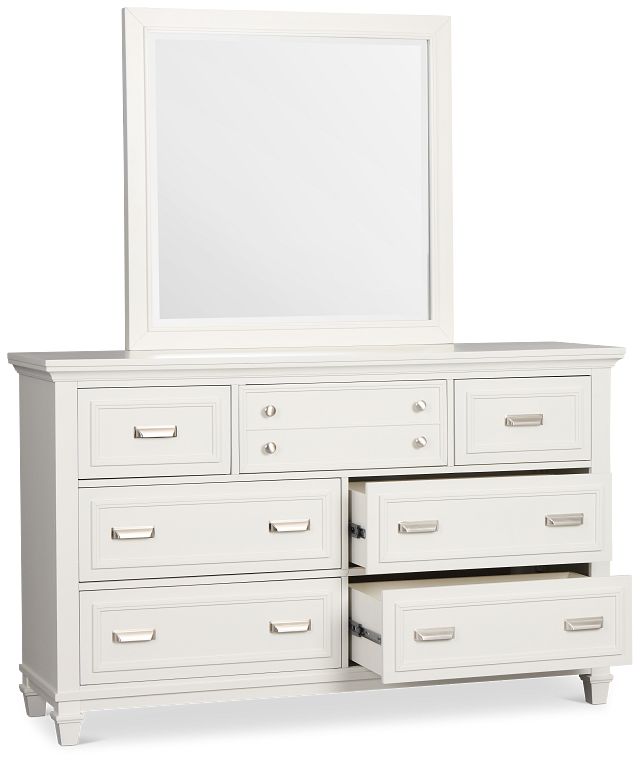 Cape Cod Ivory Dresser & Mirror