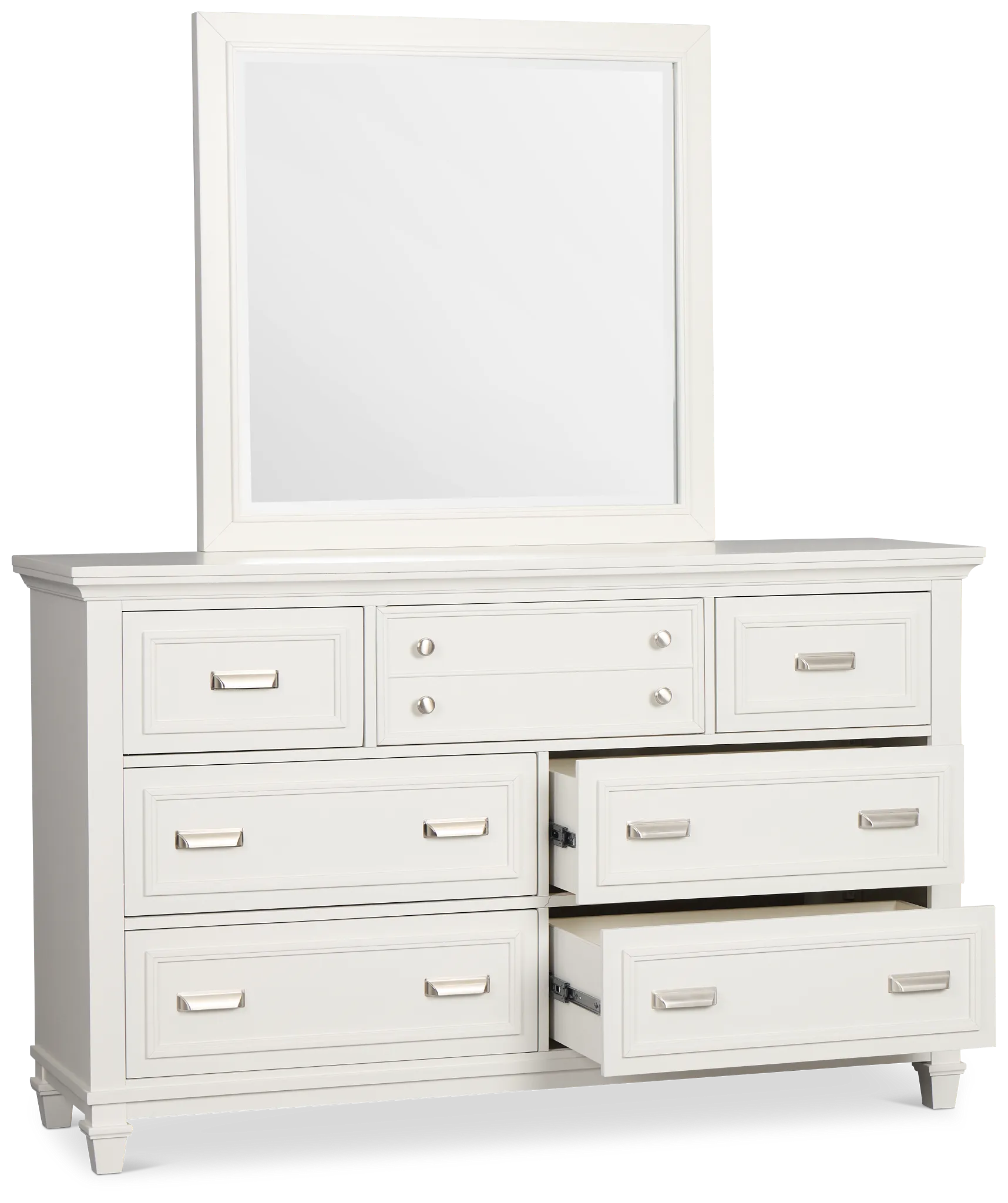 Cape Cod Ivory Dresser & Mirror