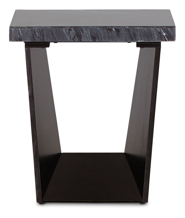 Auburn Dark Gray Marble Square End Table