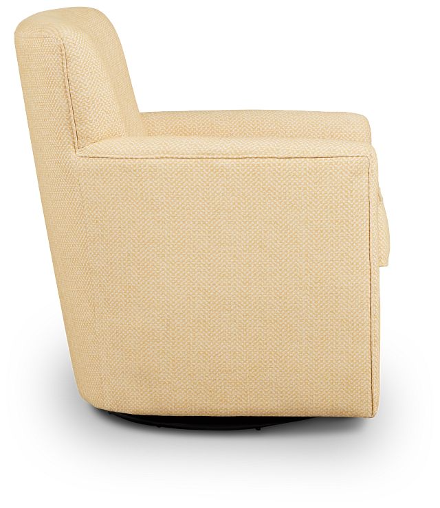 Harley Yellow Fabric Swivel Accent Chair