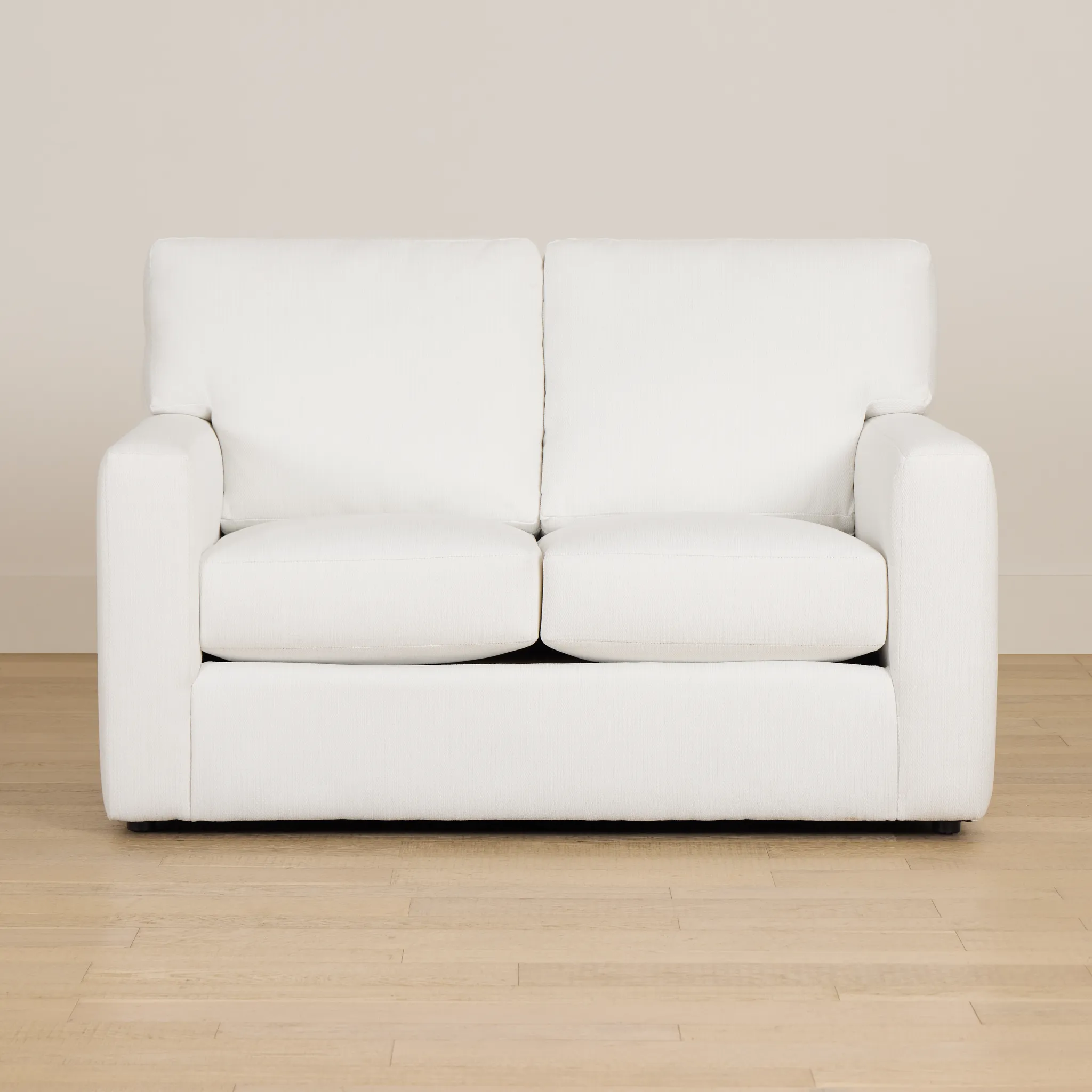 Rhodes White Fabric Loveseat