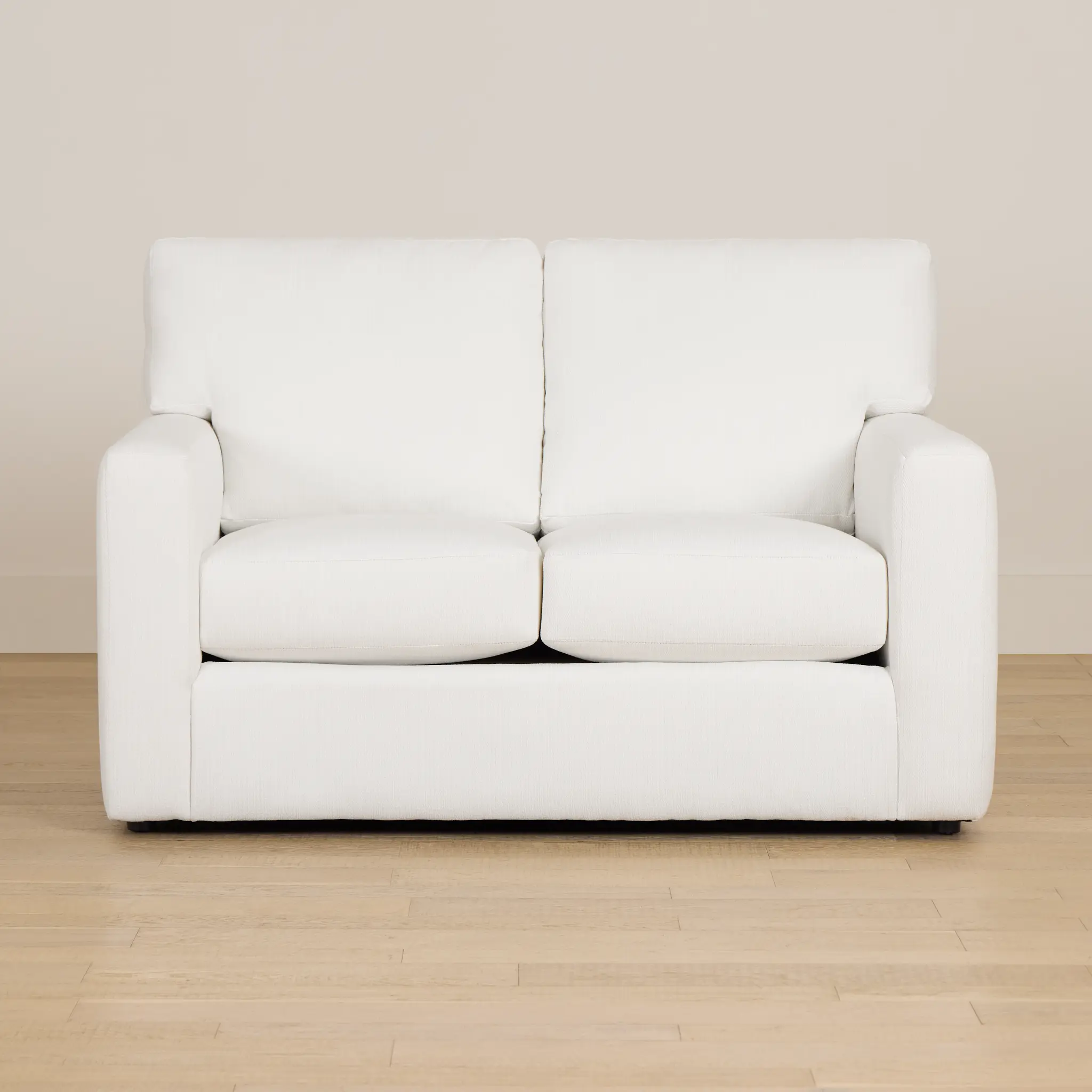 Rhodes White Fabric Loveseat Rhodes White Fabric Loveseat