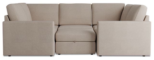 Citymod Beige Fabric 6-piece Pit Sectional