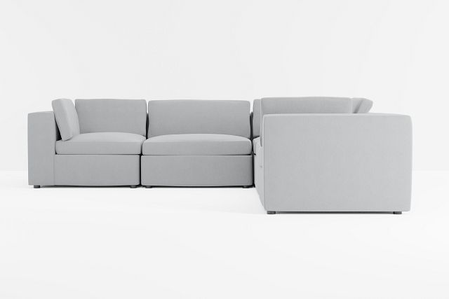 Destin Revenue Gray Fabric 5-piece Modular Sectional