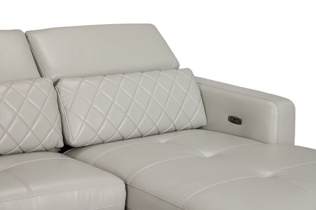 Ava Light Gray Micro Right Chaise Power Reclining Sectional