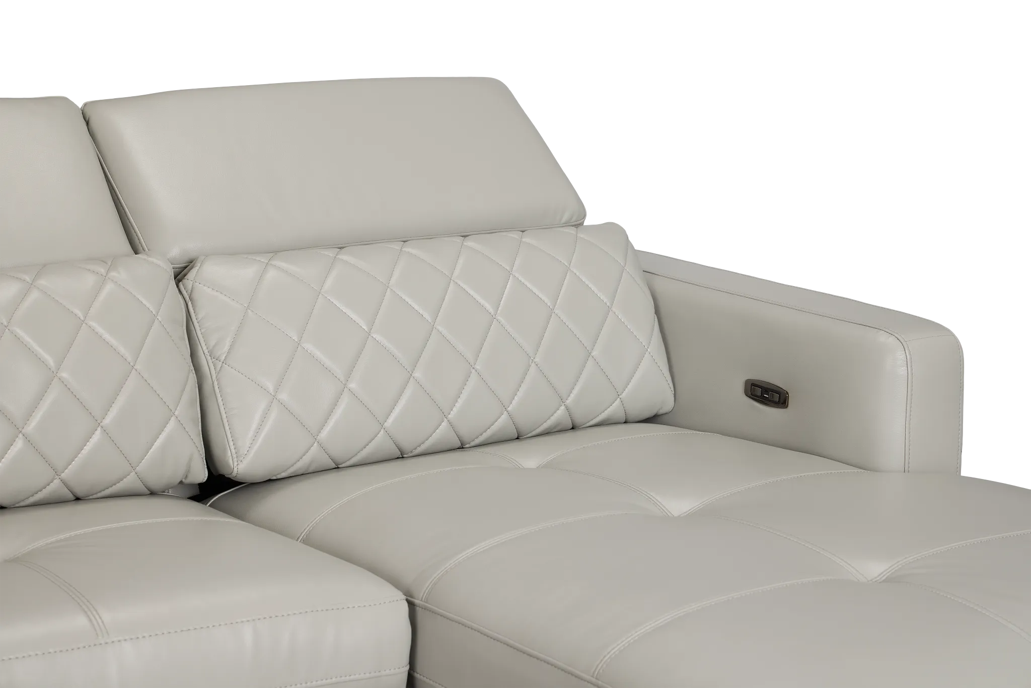 Ava Light Gray Micro Right Chaise Power Reclining Sectional