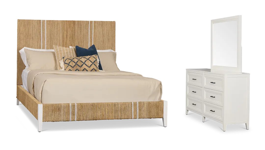 Nantucket Light Tone Woven Panel Bedroom