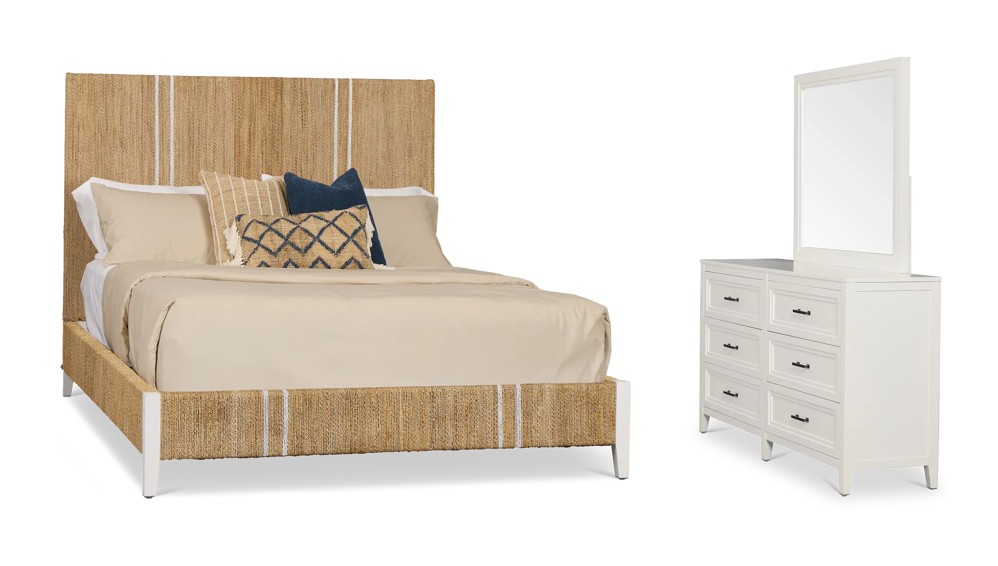 Nantucket Light Tone Woven Panel Bedroom