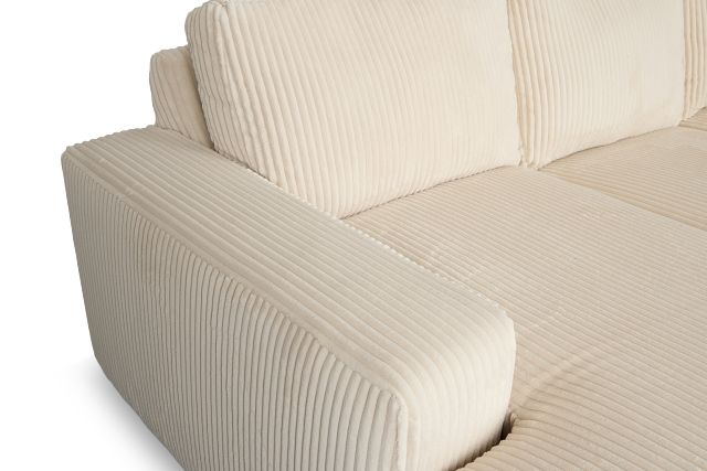 Charlie Ivory Fabric Small Left Chaise Sectional
