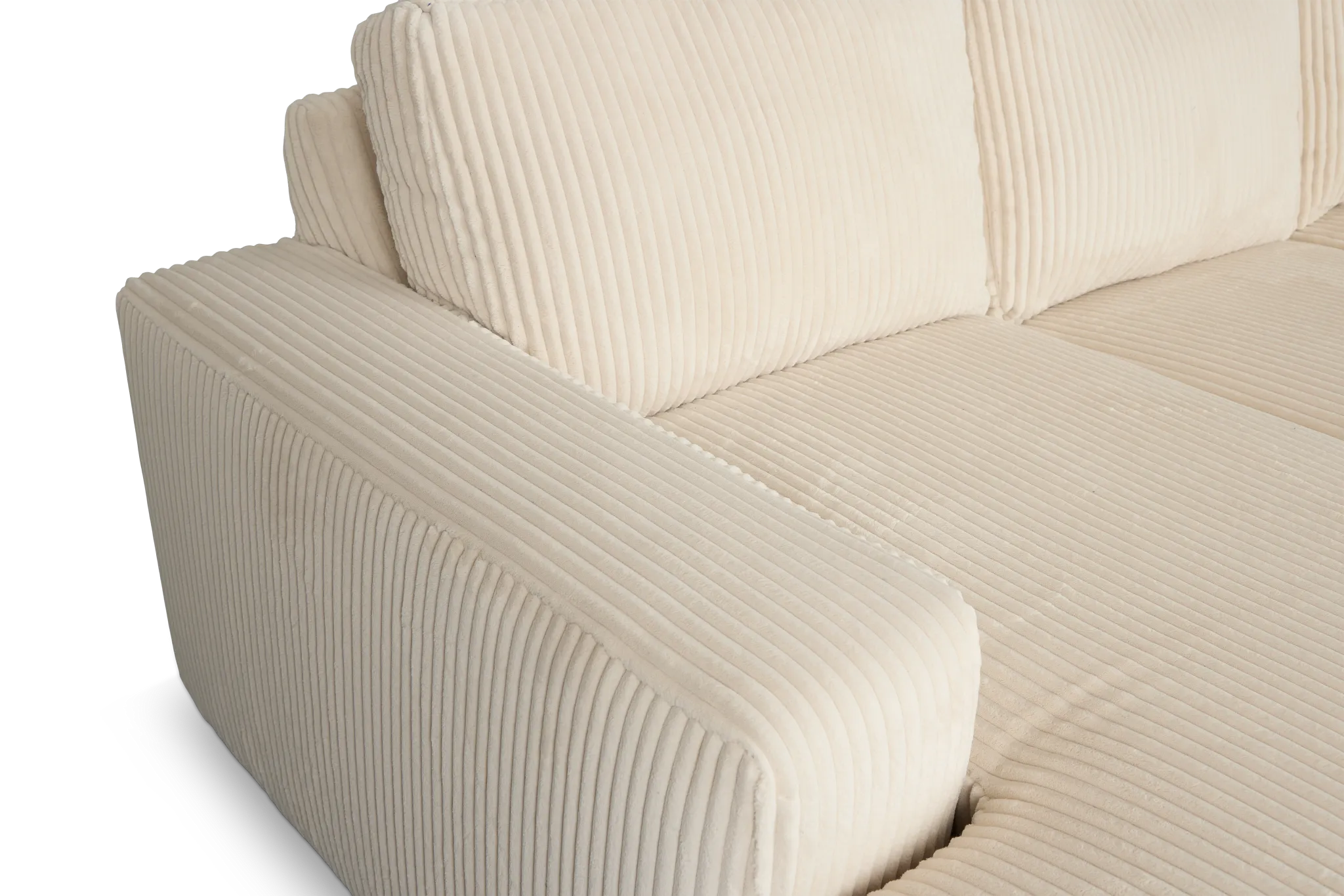 Charlie Ivory Fabric Small Left Chaise Sectional