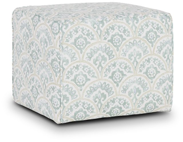 Tomini Green Fabric Accent Pouf