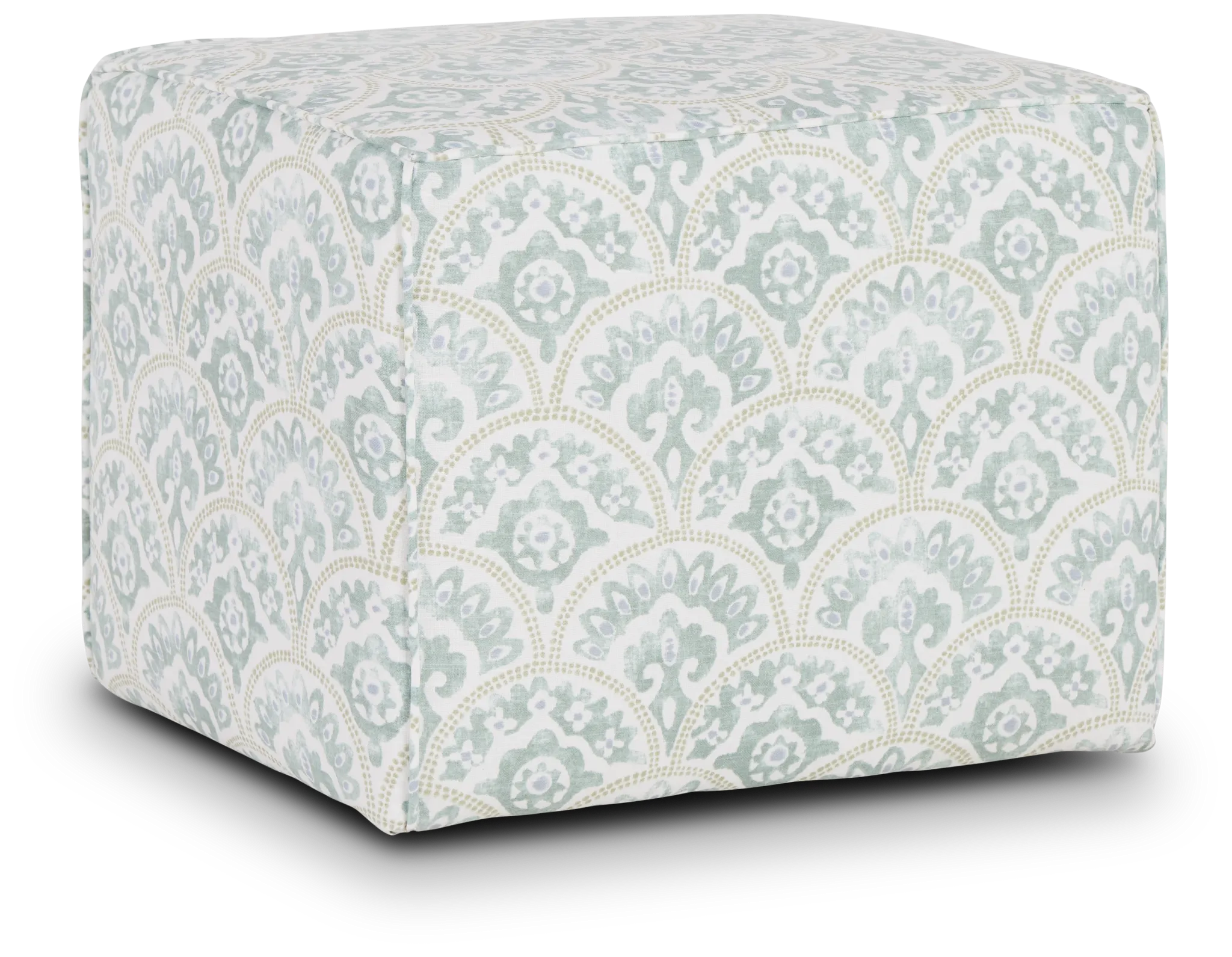 Tomini Green Fabric Accent Pouf