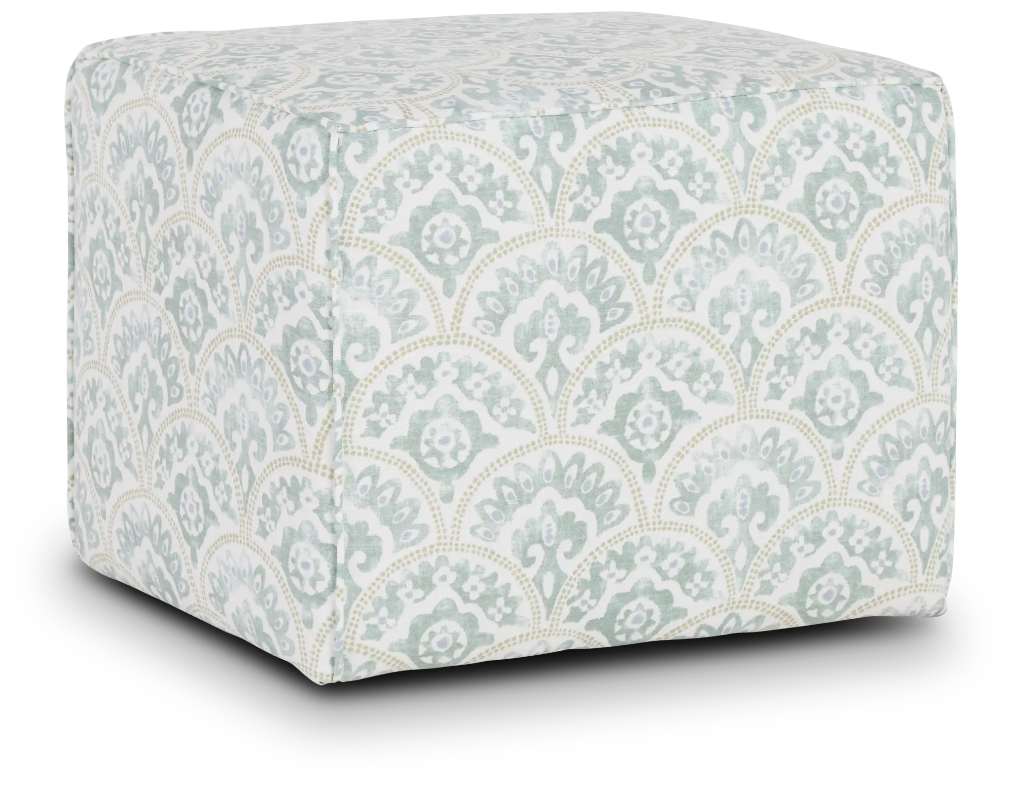 Tomini Green Fabric Accent Pouf Tomini Green Fabric Accent Pouf