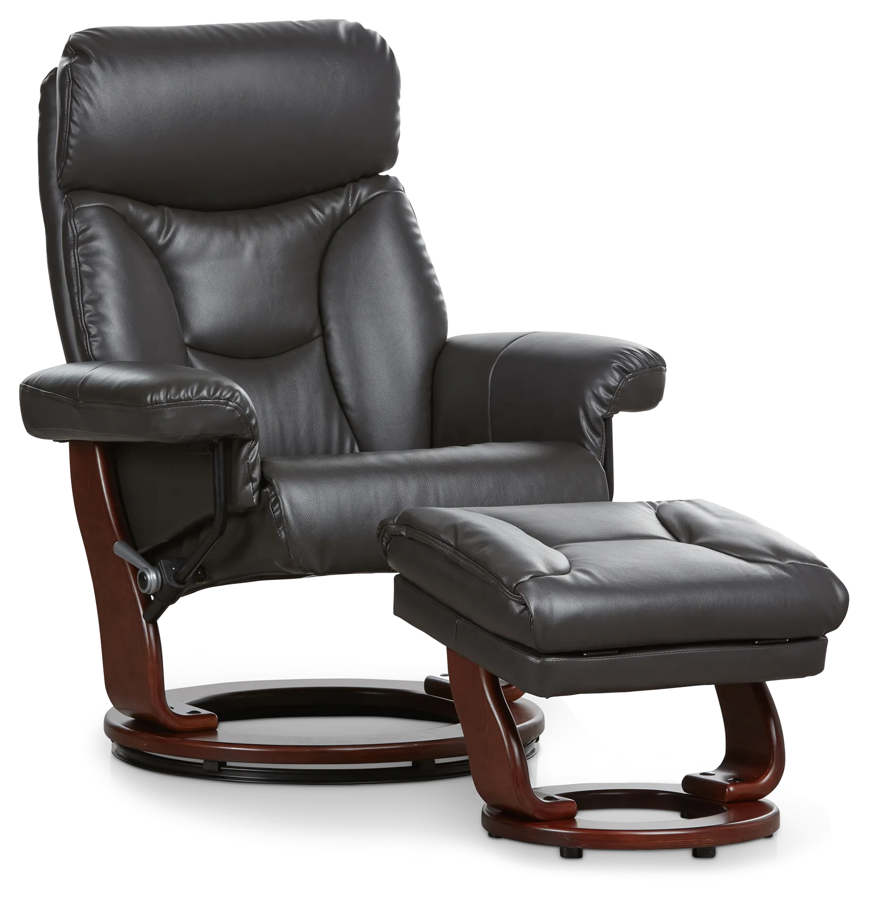 Fisher Dark Gray Micro Recliner & Ottoman