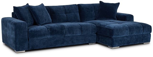 Brielle Blue Fabric Right Chaise Sectional (1)