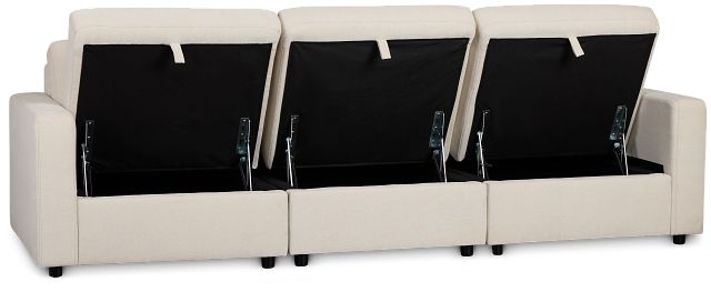 Addie Beige Fabric 3-piece Modular Storage Sofa