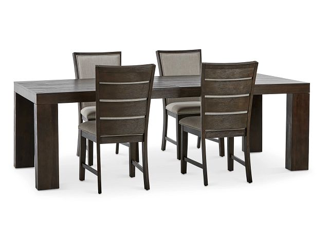 Grady Dark Tone Rect Table & 4 Slat Chairs (0)