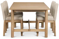 Taylor Light Tone Rect Table & 4 Upholstered Chairs
