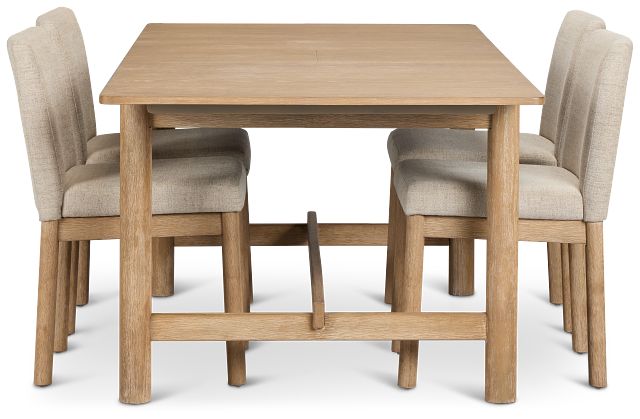 Taylor Light Tone Rect Table & 4 Upholstered Chairs