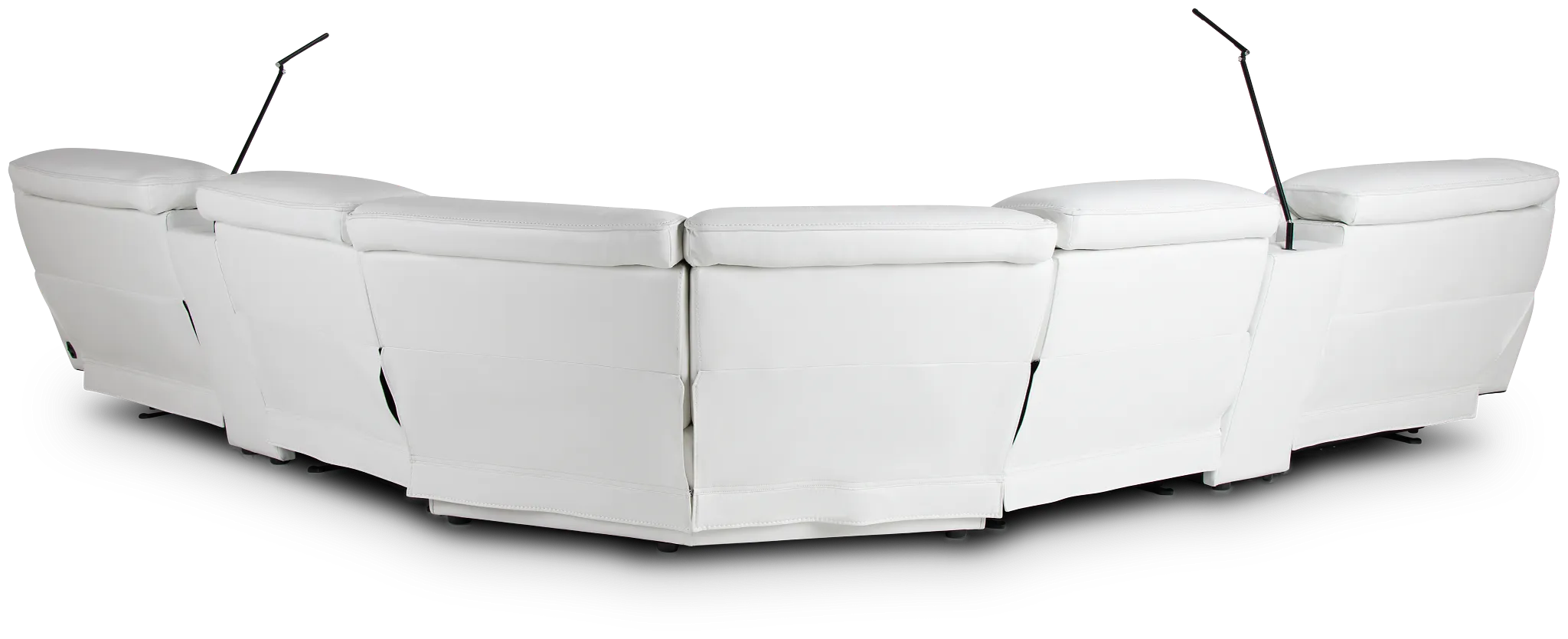 Reign White Lthr/vinyl Large Dual Power Reclining Two-arm Sectional