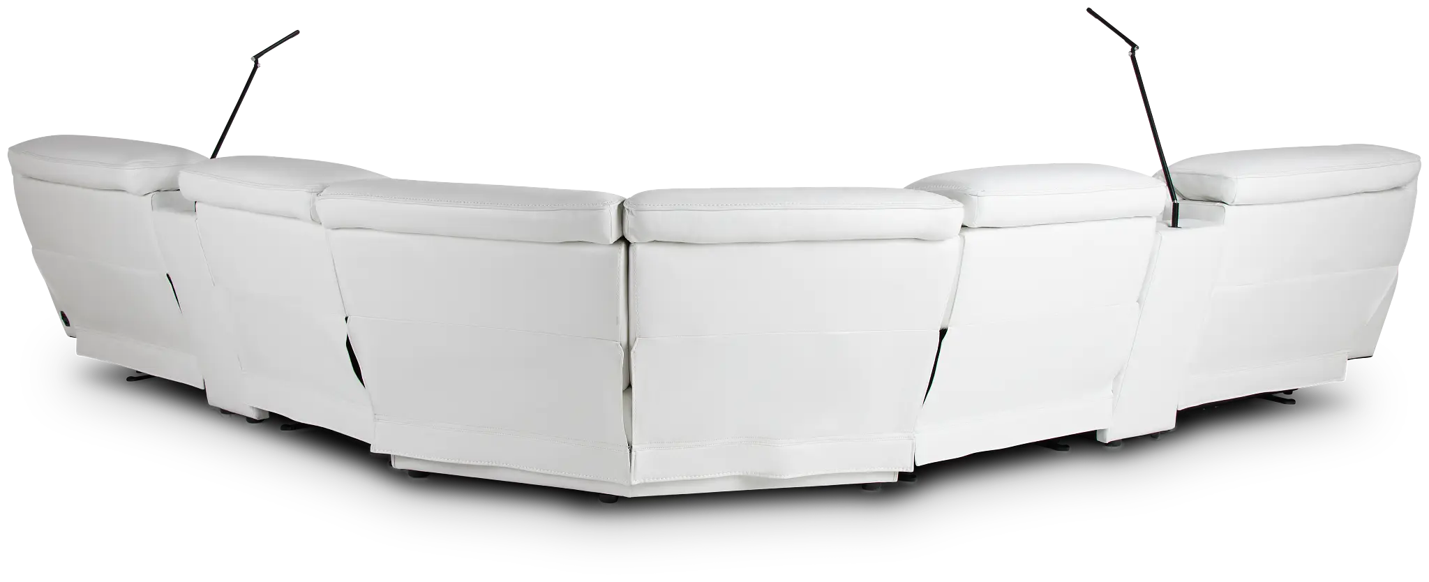 Reign White Lthr/vinyl Large Dual Power Reclining Two-arm Sectional Reign White Lthr/vinyl Large Dual Power Reclining Two-arm Sectional