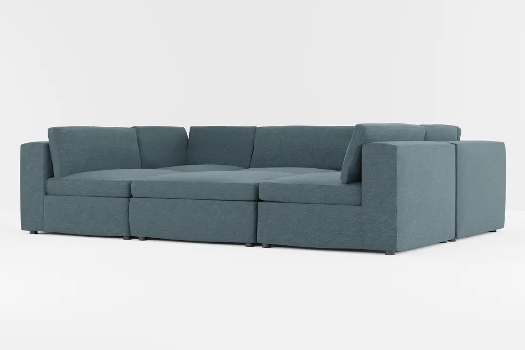Destin Elevation Dark Blue Fabric 6-piece Pit Sectional Destin Elevation Dark Blue Fabric 6-piece Pit Sectional