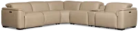 Flexsteel Brodie Taupe Lthr/vinyl Medium Dual Power 2-arm Reclining Sectional