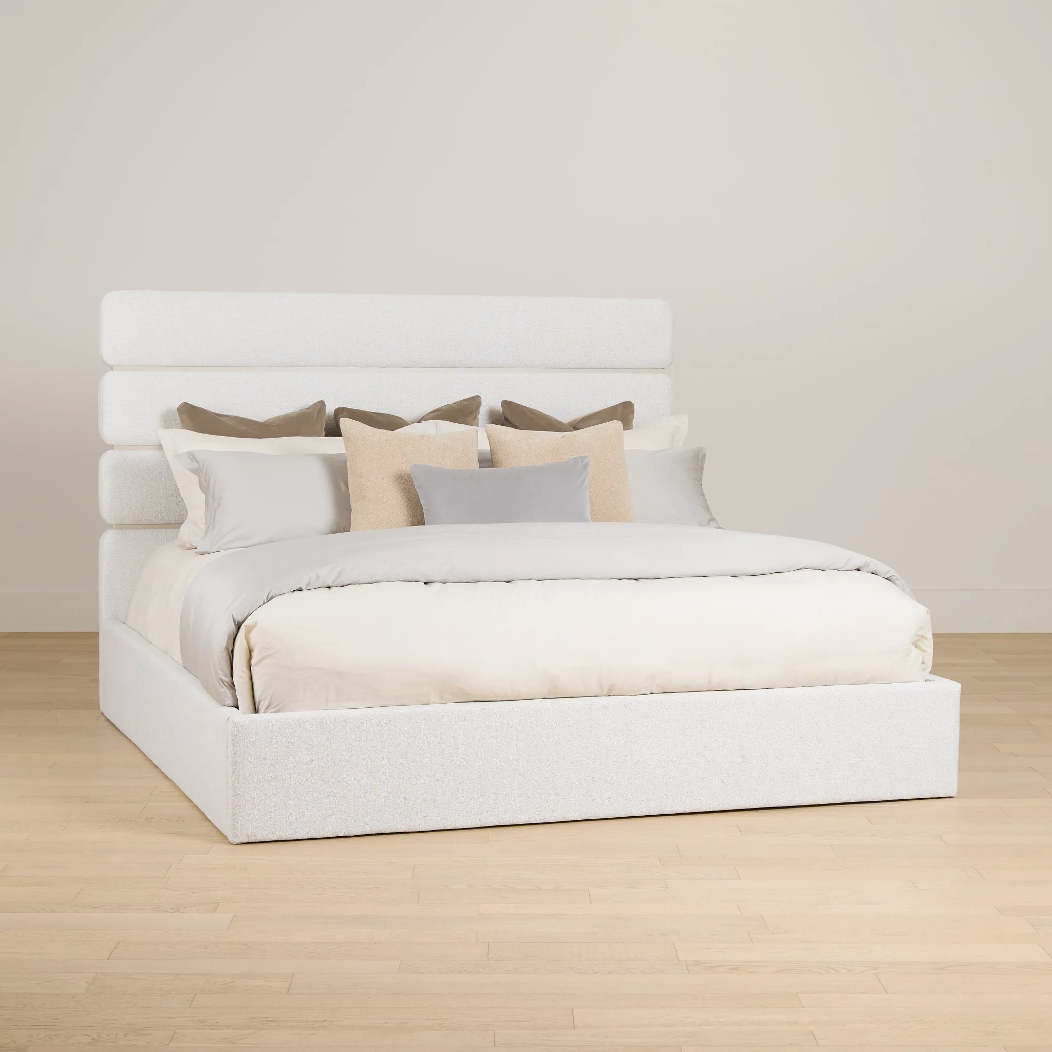 Capraia Light Beige Uph Panel Bed