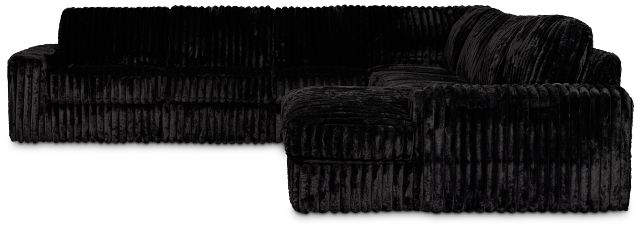 Teddy Black Fabric Large Right Chaise Sectional