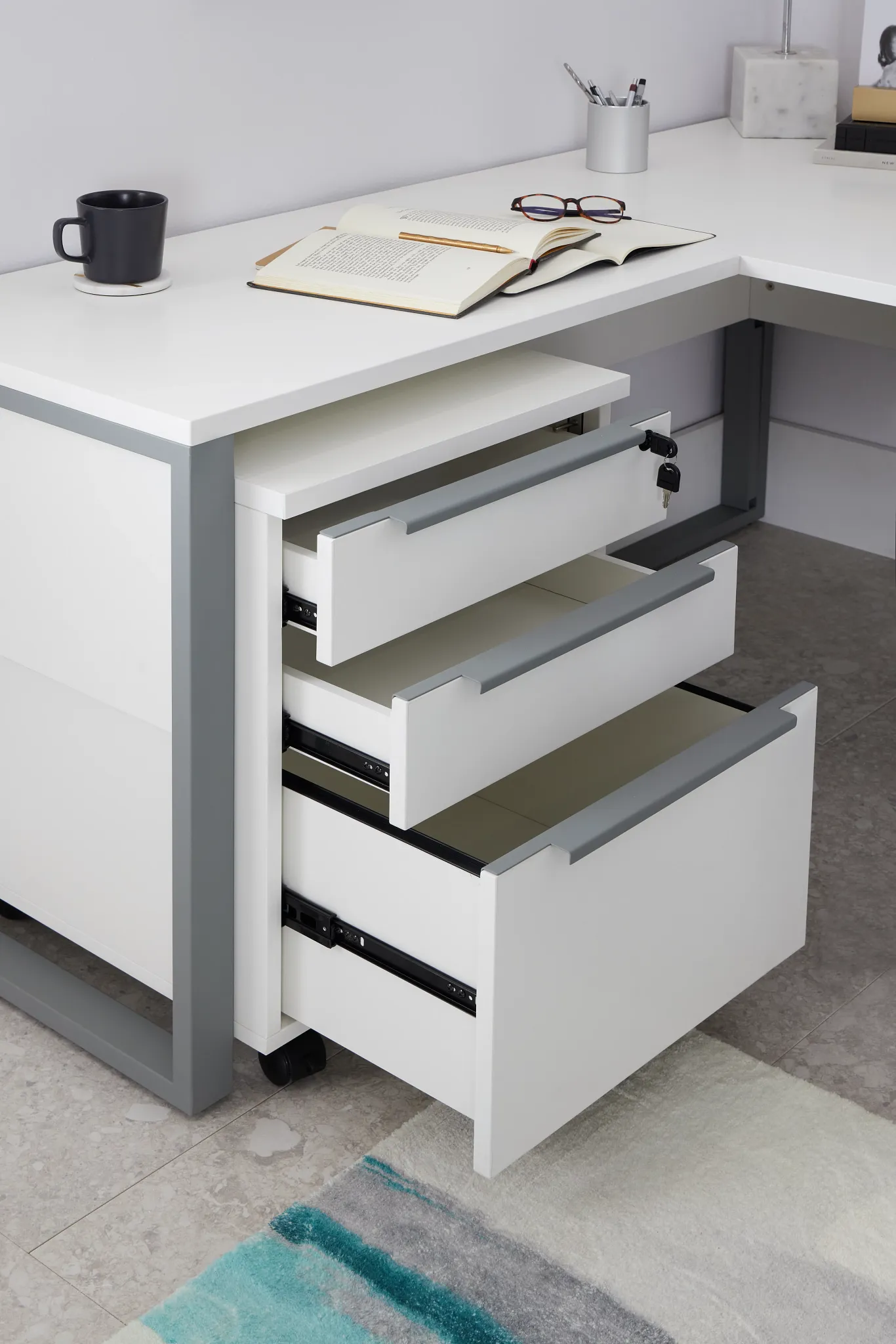 Clark White File Cabinet