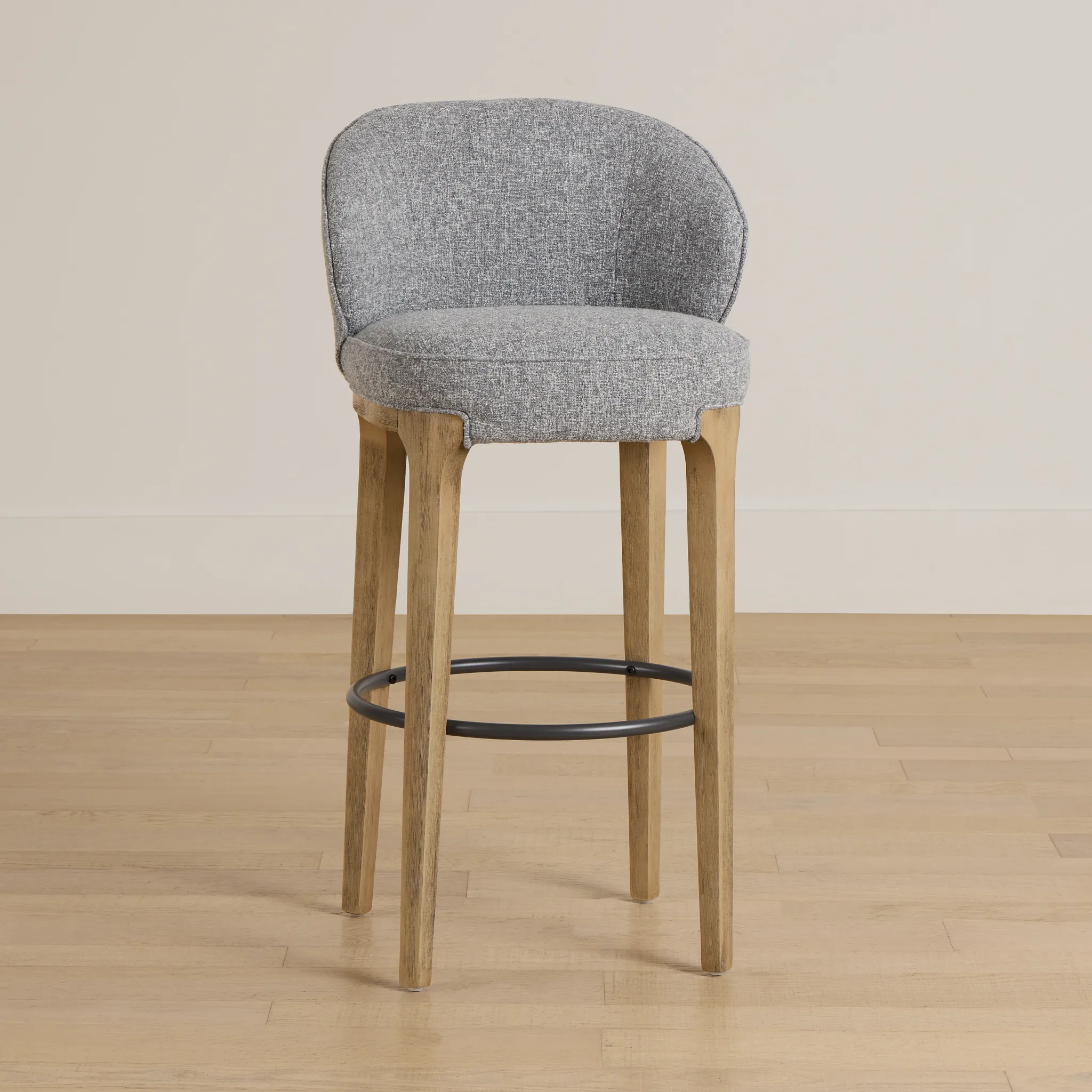 Libby Dark Gray Fabric 30" Upholstered Barstool
