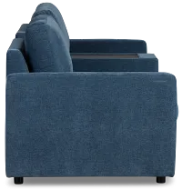 Addie Blue Fabric 2-piece Modular Storage Sofa With Console