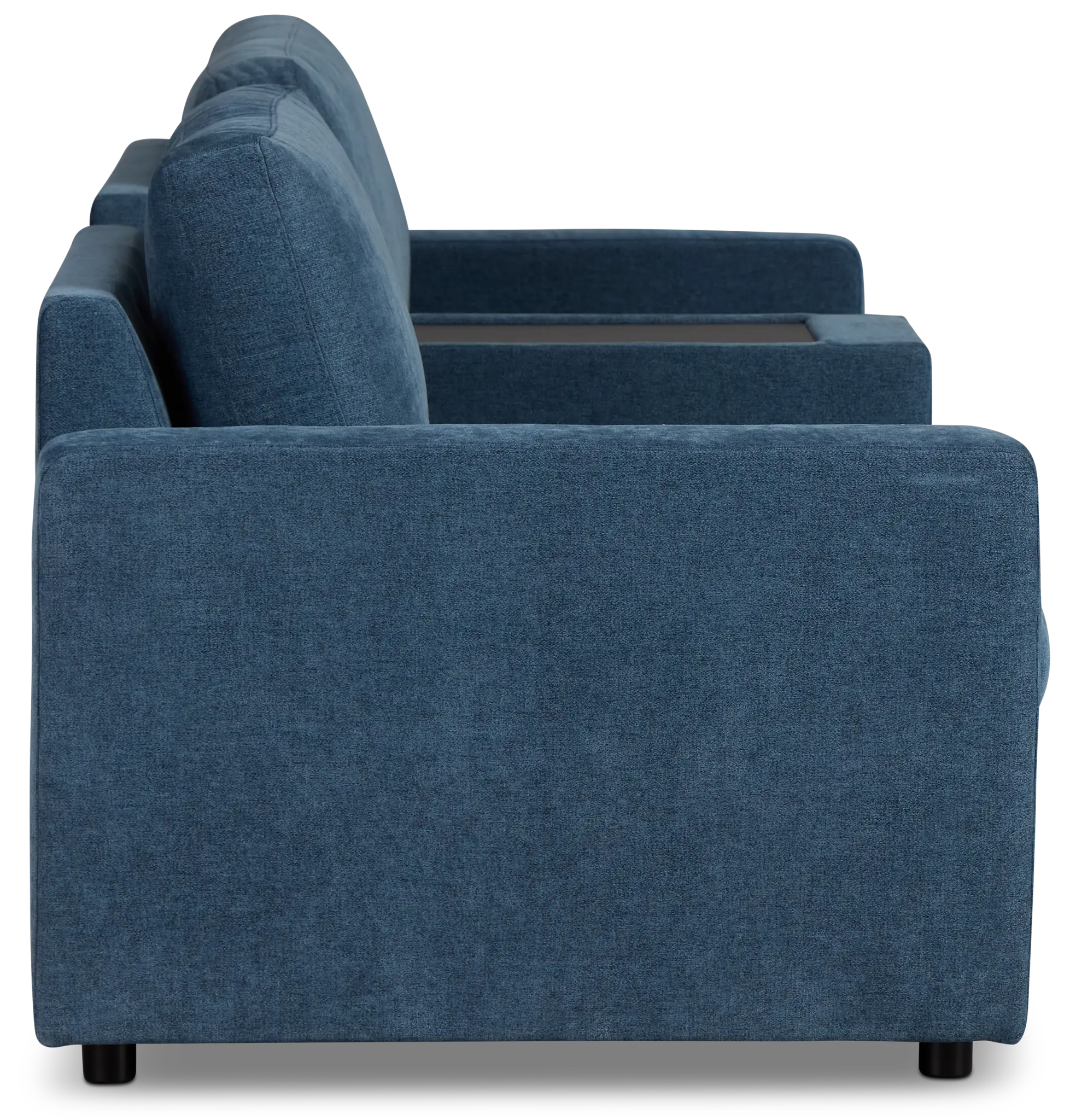 Addie Blue Fabric 2-piece Modular Storage Sofa With Console Addie Blue Fabric 2-piece Modular Storage Sofa With Console