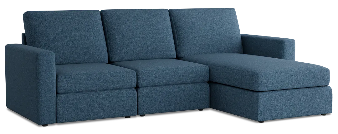 Citymod Blue Fabric Small Right Chaise Sectional