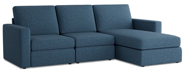 Citymod Blue Fabric Small Right Chaise Sectional