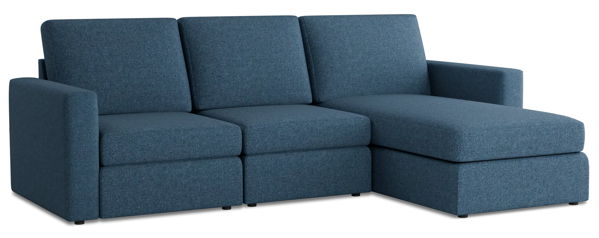 Citymod Blue Fabric Small Right Chaise Sectional Citymod Blue Fabric Small Right Chaise Sectional